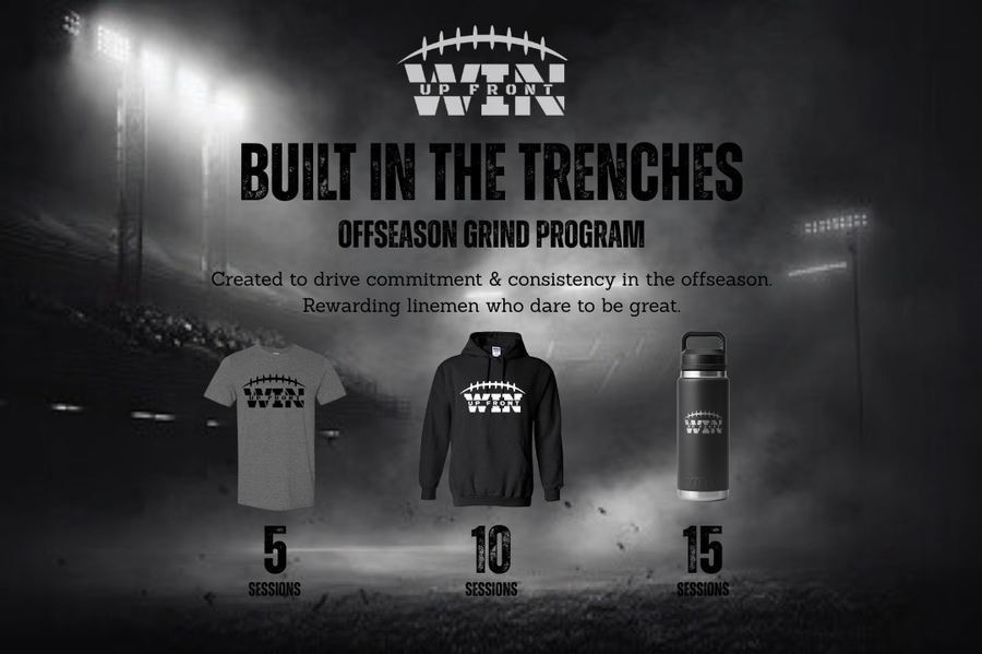 Built in the Trenches offseason grind program — earn WUF gear at 5, 10, 15 sessions