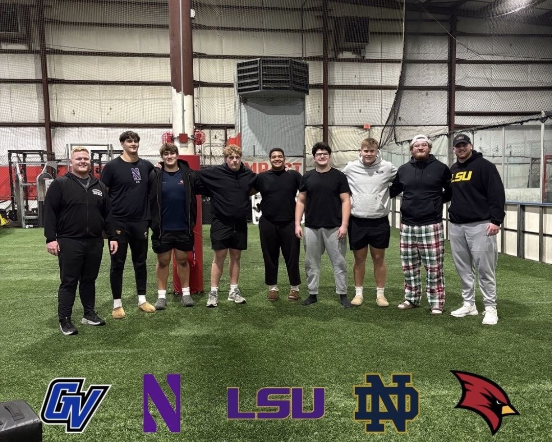 Win Up Front athletes — Grand Valley, Northwestern, LSU, Notre Dame commitments