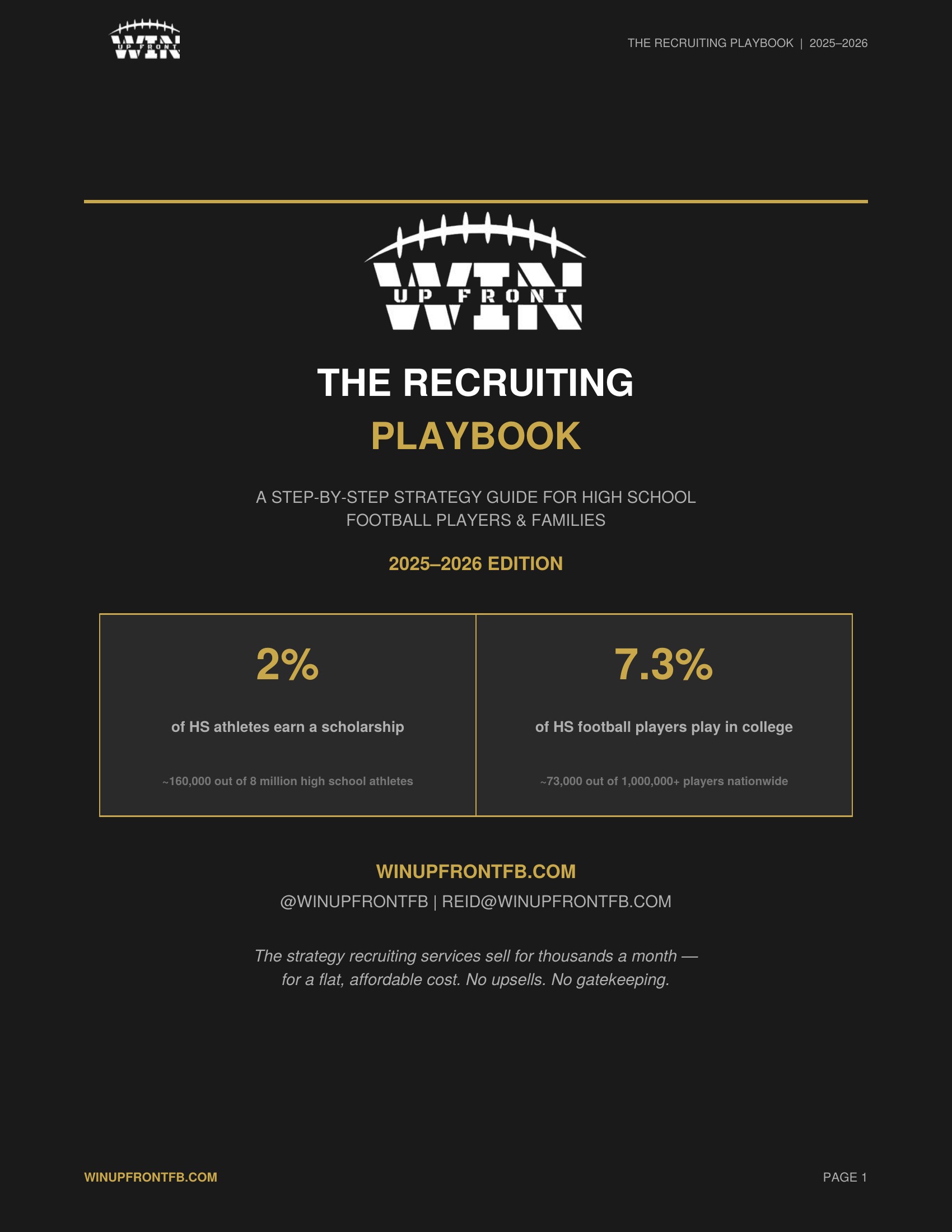 The Recruiting Playbook — 2025-2026 Edition — Win Up Front